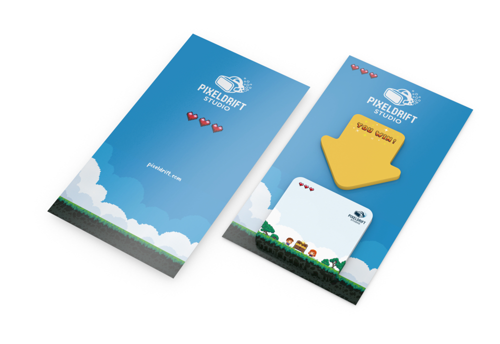 Haftnotiz-Karte Note-Card Form 2 Haftnotizblöcke formgestanzt Trägerkarte