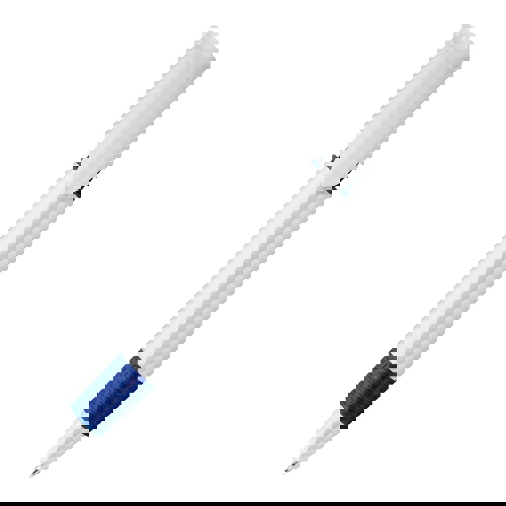 Kugelschreiber S40 Grip hardcolour - Weiss / Dunkelblau