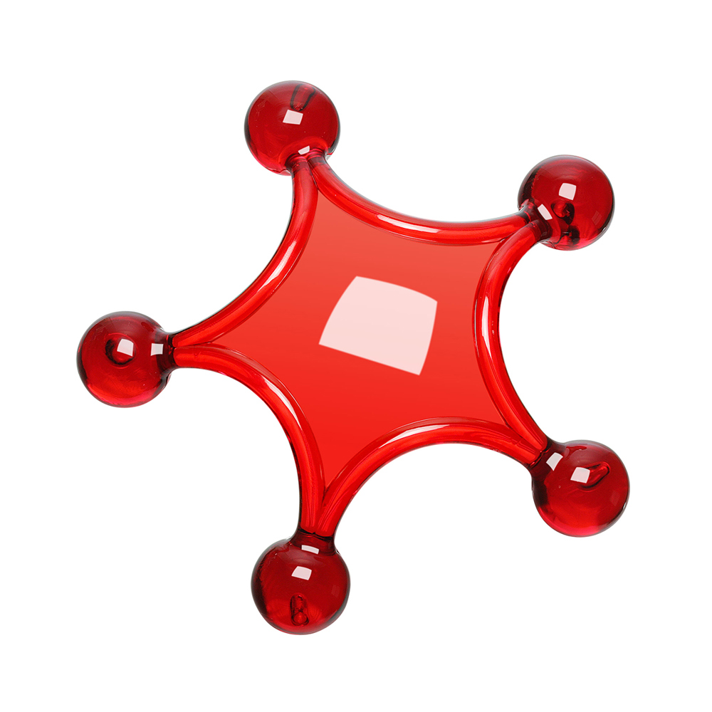Massagestern - rot-transparent