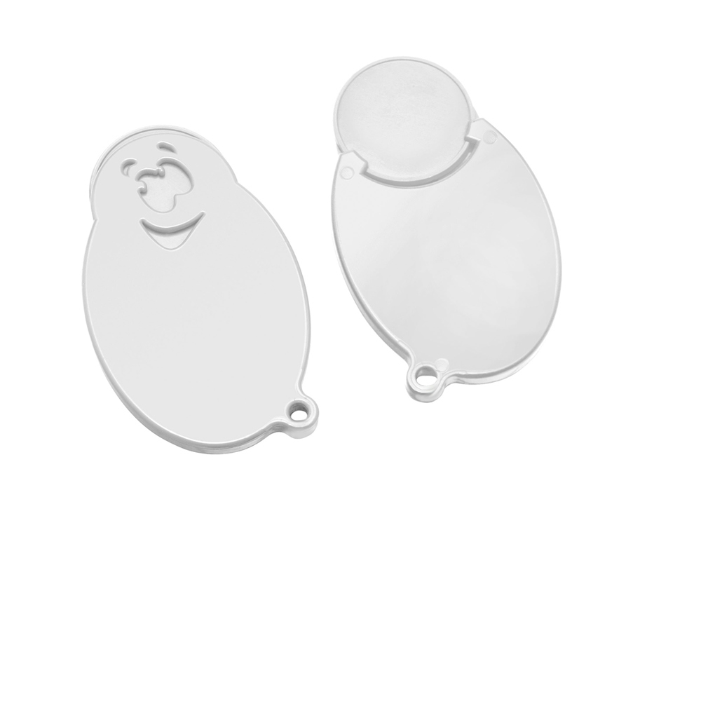 Chiphalter mit 1€-Chip "Gesicht" - Weiß/Weiß