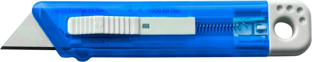 Cutter-Messer mit Federkernautomatik aus Kunststoff Griffin - blau