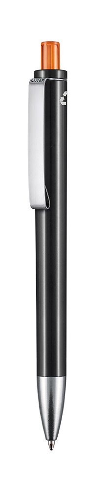 Kugelschreiber EXOS RECYCLED - schwarz recycled/clementine-orange TR/FR