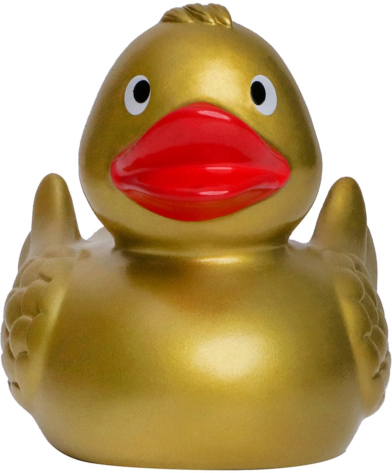 Quietsche-Ente, gold, 7,5 cm
