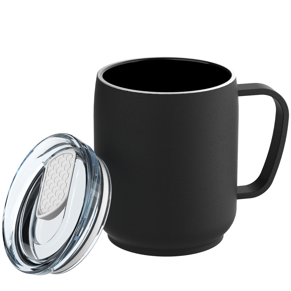 Thermobecher RETUMBLER-myNIZZA CERAMIC - schwarz, weiß, transparent