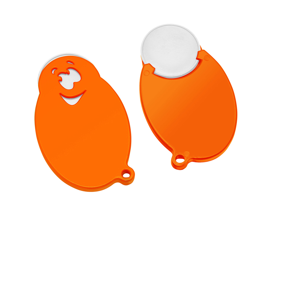 Chiphalter mit 1€-Chip "Gesicht" - Weiß/Orange