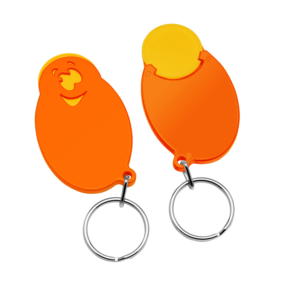 Chiphalter mit 1€-Chip "Gesicht" - gelb/orange