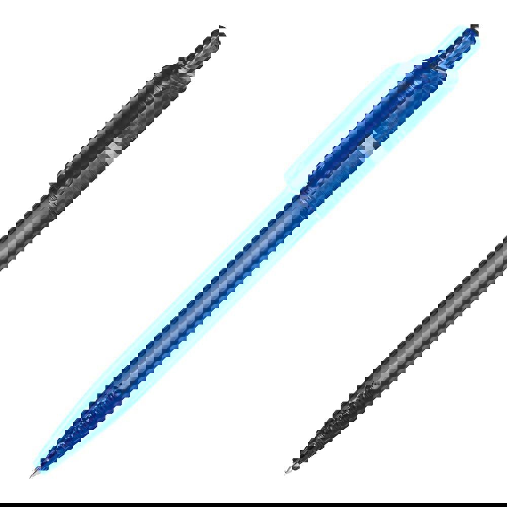 Kugelschreiber Ducal Clear Transparent - Transparent / Blau