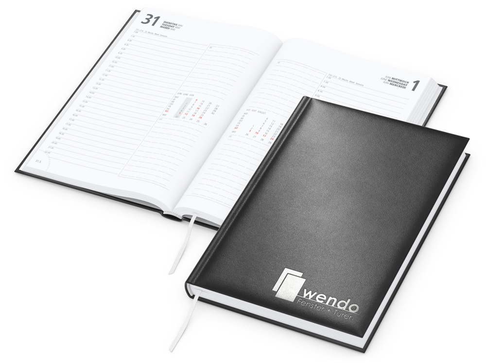 Tageskalender Image, schwarz, Silberprägung