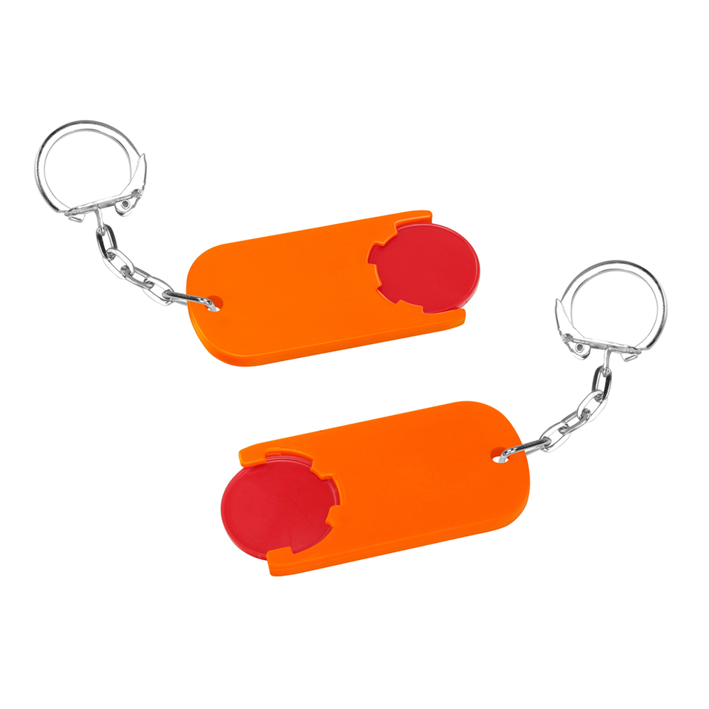 Chiphalter mit 1€-Chip "Alpha" - rot/orange