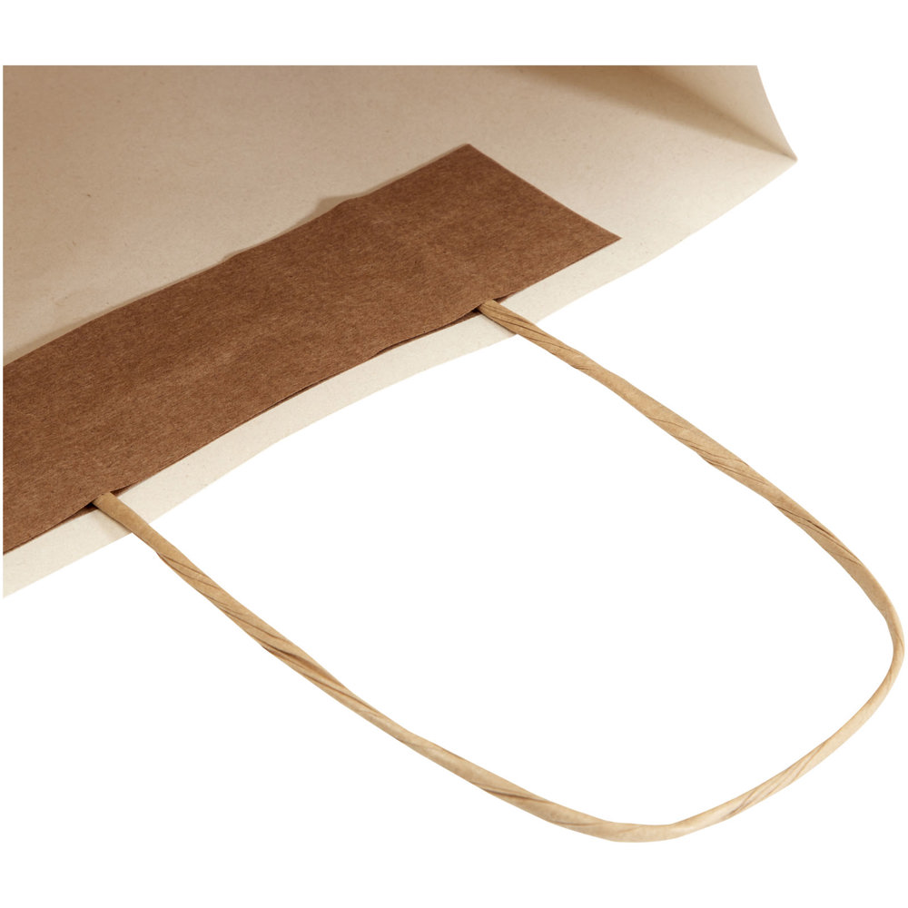 Papiertüte 150 g/m² aus landwirtschaftlichen Reststoffen mit gedrehten Griffen –  24 × 9 × 32 cm