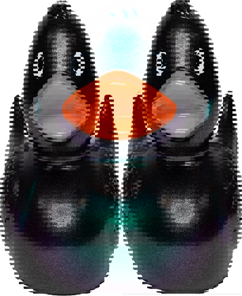 Quietsche-Ente, metallic/grün, 7,5 cm