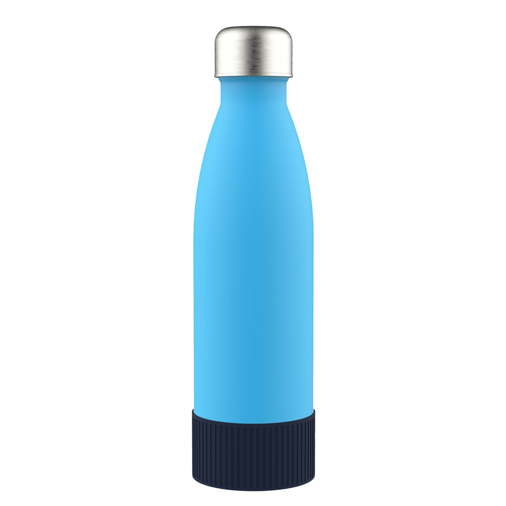 Trinkflasche GLASS - silber, cyan, marineblau