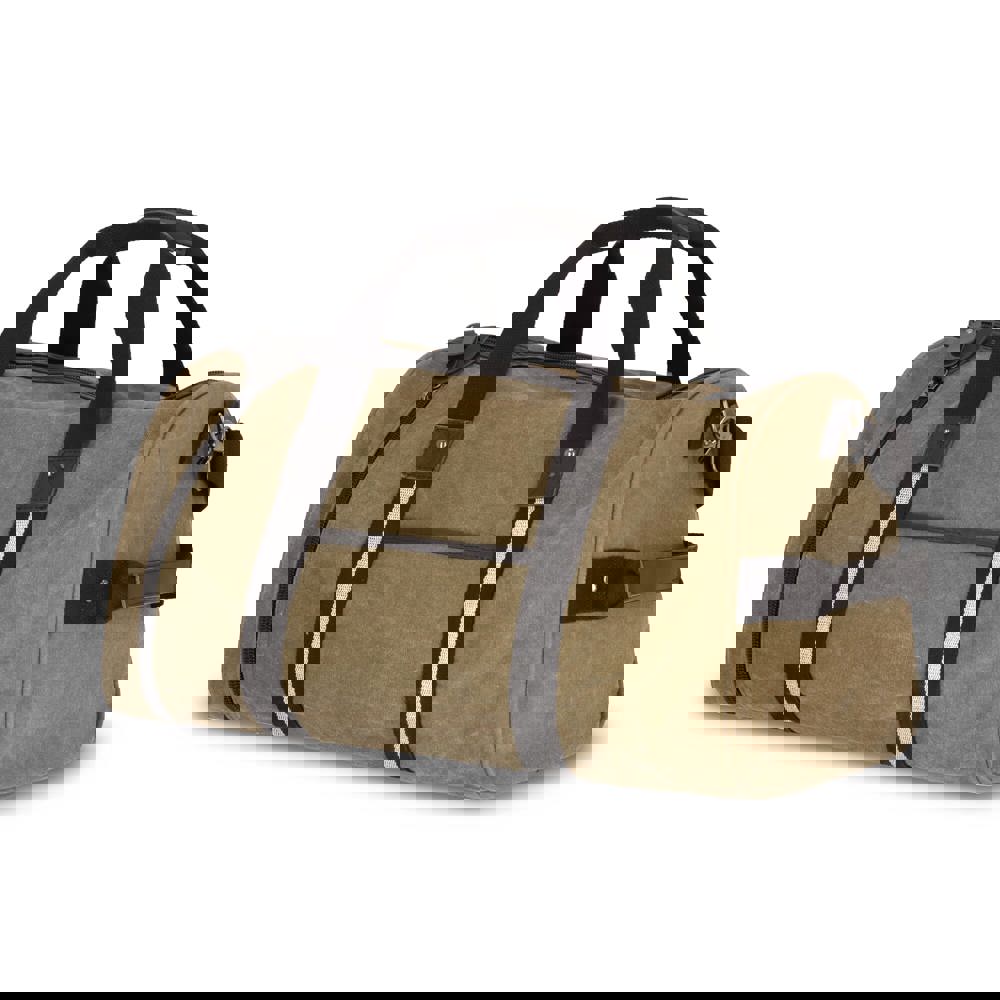 Seesack aus recyceltem Baumwoll-Canvas Harper - Olivgrün