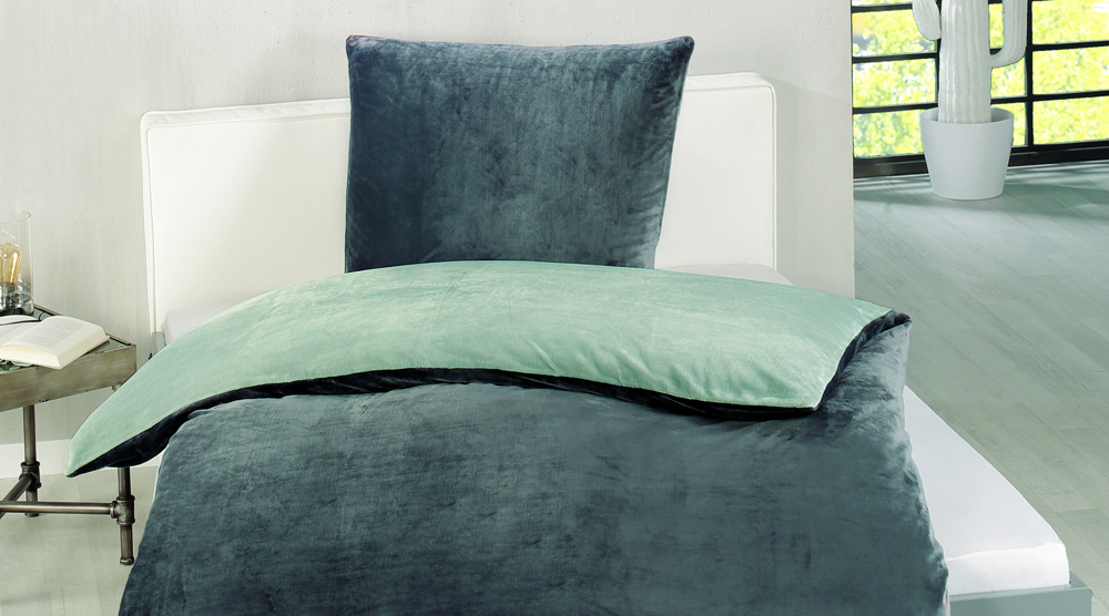 Wende Bettwäsche in Cashmere-Feeling - antrhazit/silber