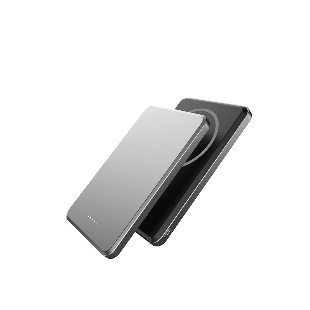 Qi Magnetische Powerbank 5.000 mAh  QI 15W PD 20 Watt - grau gedeckt