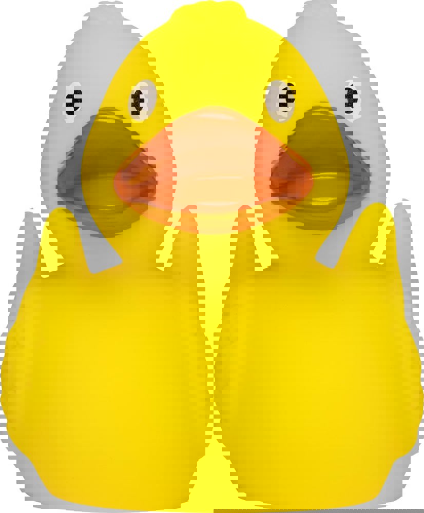 Quietsche-Ente, gelb/orange, 8,5 cm