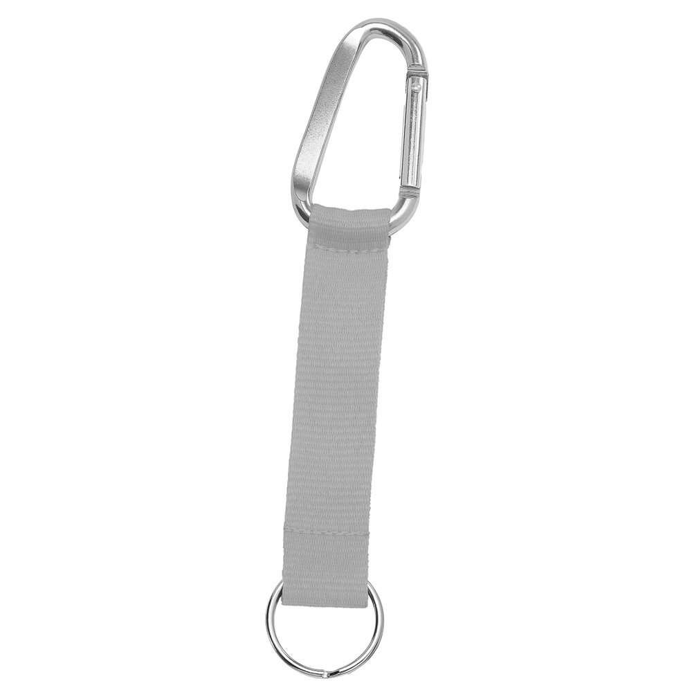 Kurz-Schlüsselband/Kurz-Lanyard "Duo" - Mittelgrau (ca. Pantone CG6C)/silber