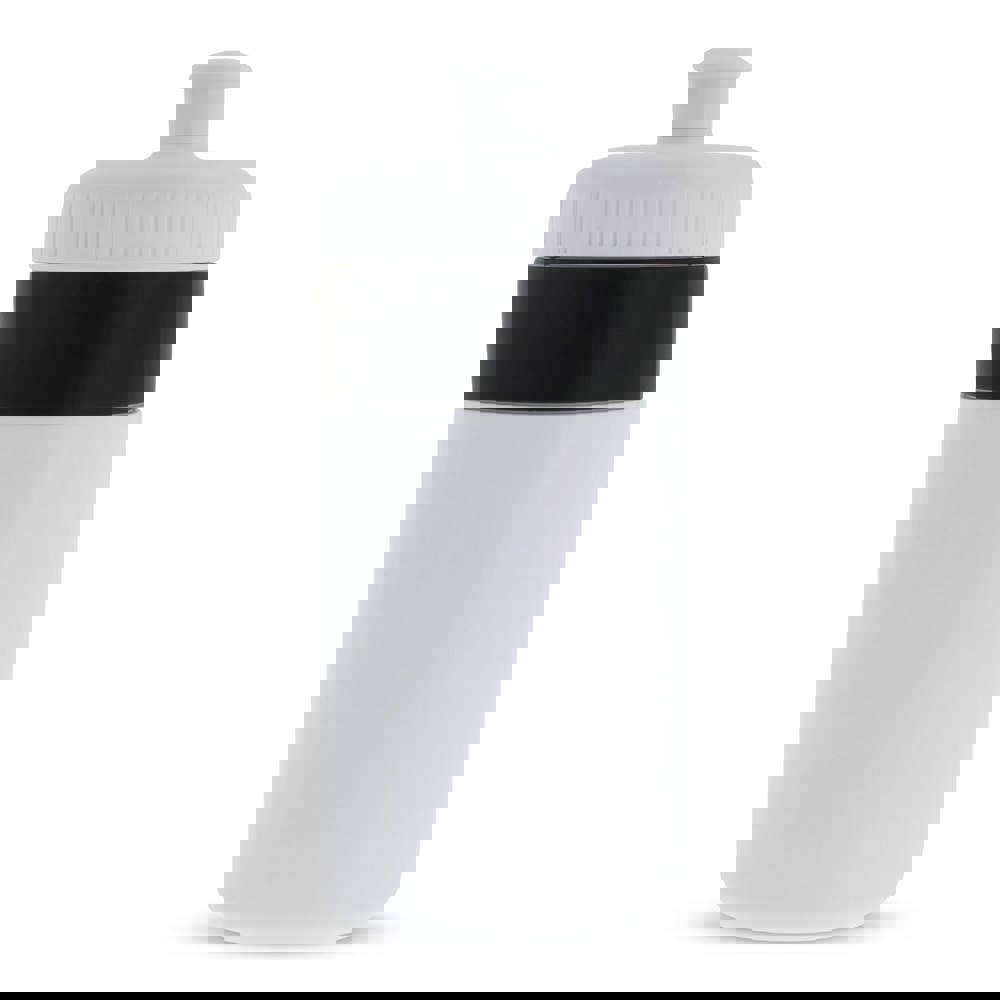 Sportflasche mit Rand 500ml - Weiss / Schwarz