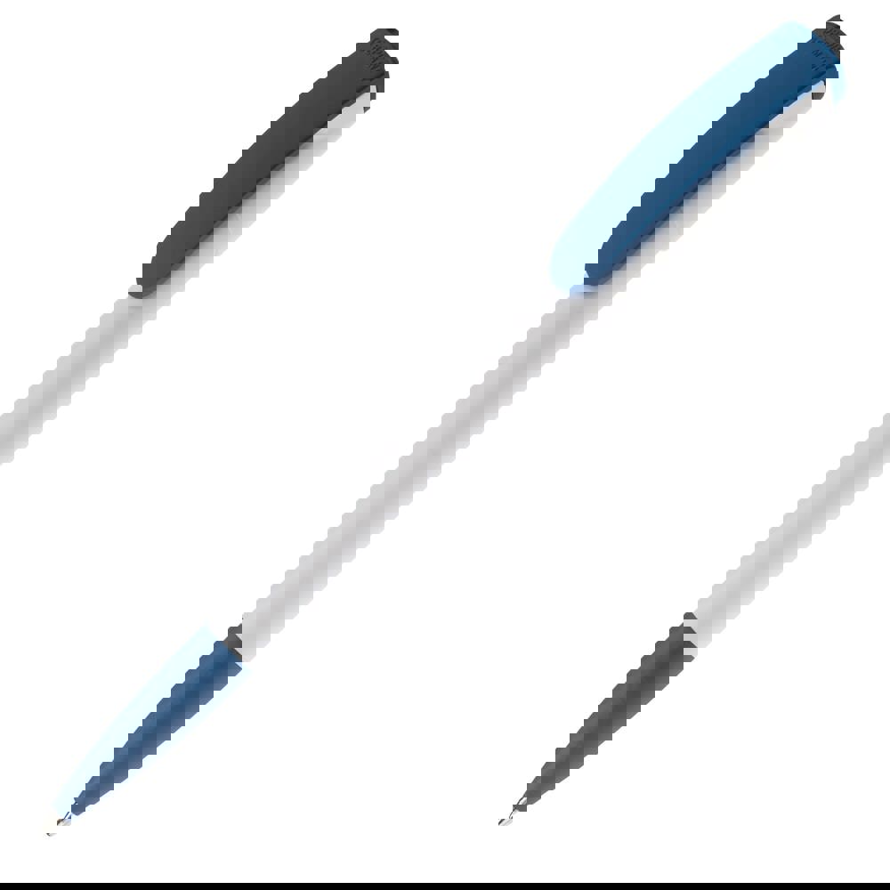 Kugelschreiber Deniro Hardcolour - Weiss / Dunkelblau