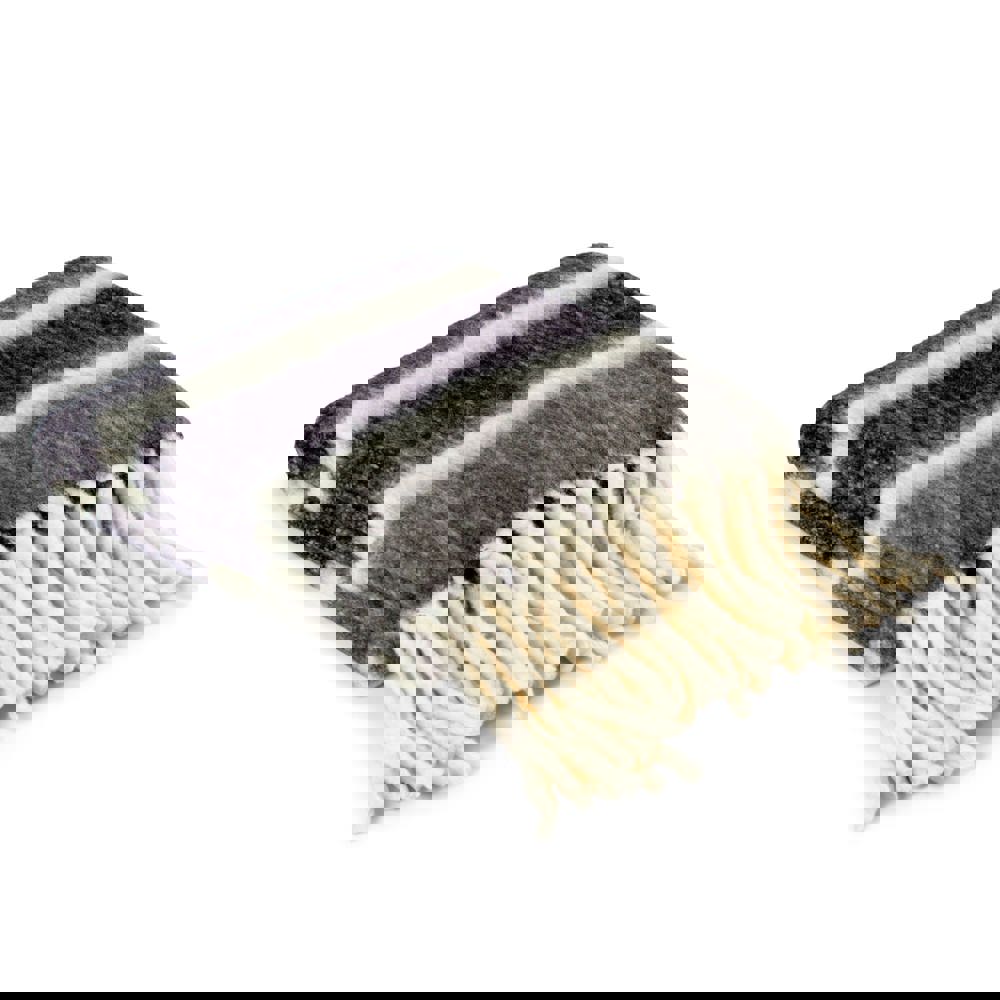 Kosta Linnewäfveri Wollplaid Streifen - Dunkelgrau