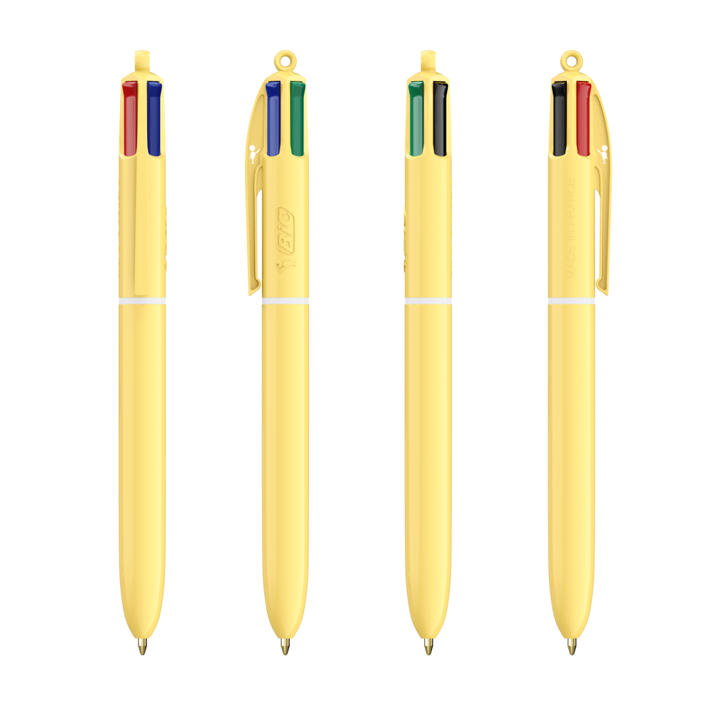 BIC® 4 Colours® Pastel + Lanyard - Pastellgelb