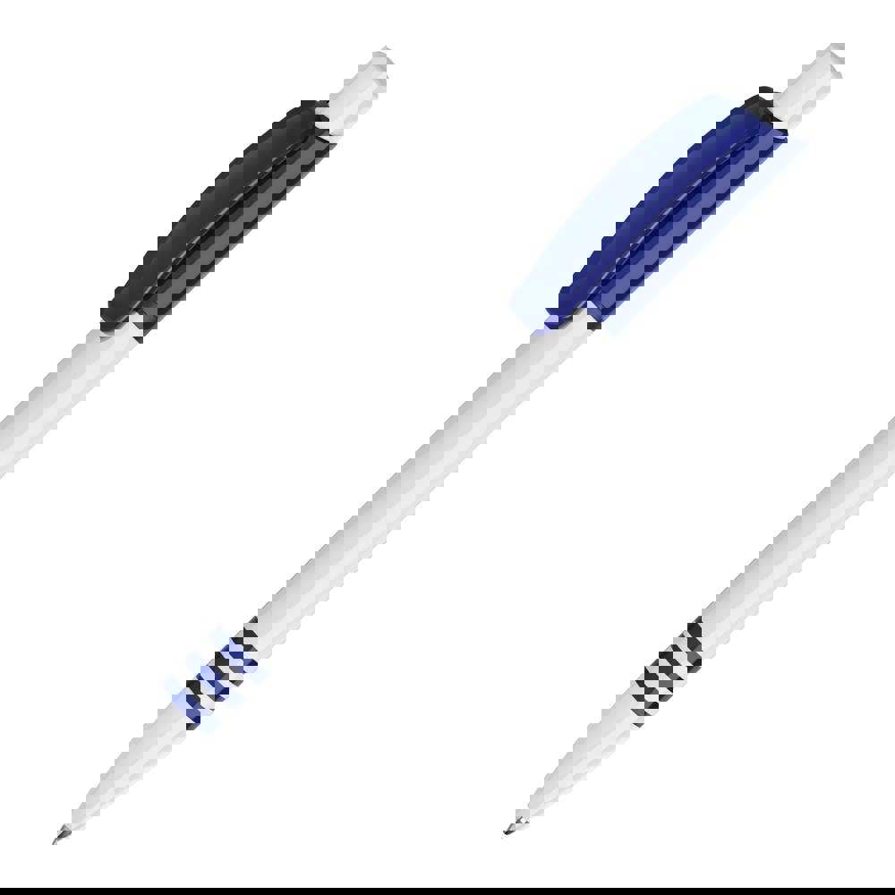Kugelschreiber Tropic hardcolour - Weiss / Dunkelblau