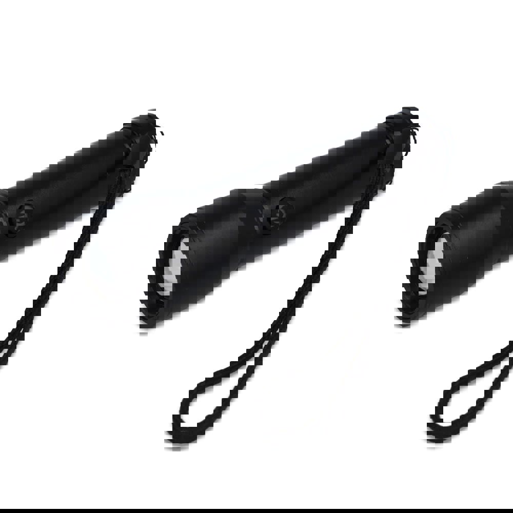 Wiederaufladbare Taschenlampe aus recyceltem Aluminium IPX4 - Schwarz