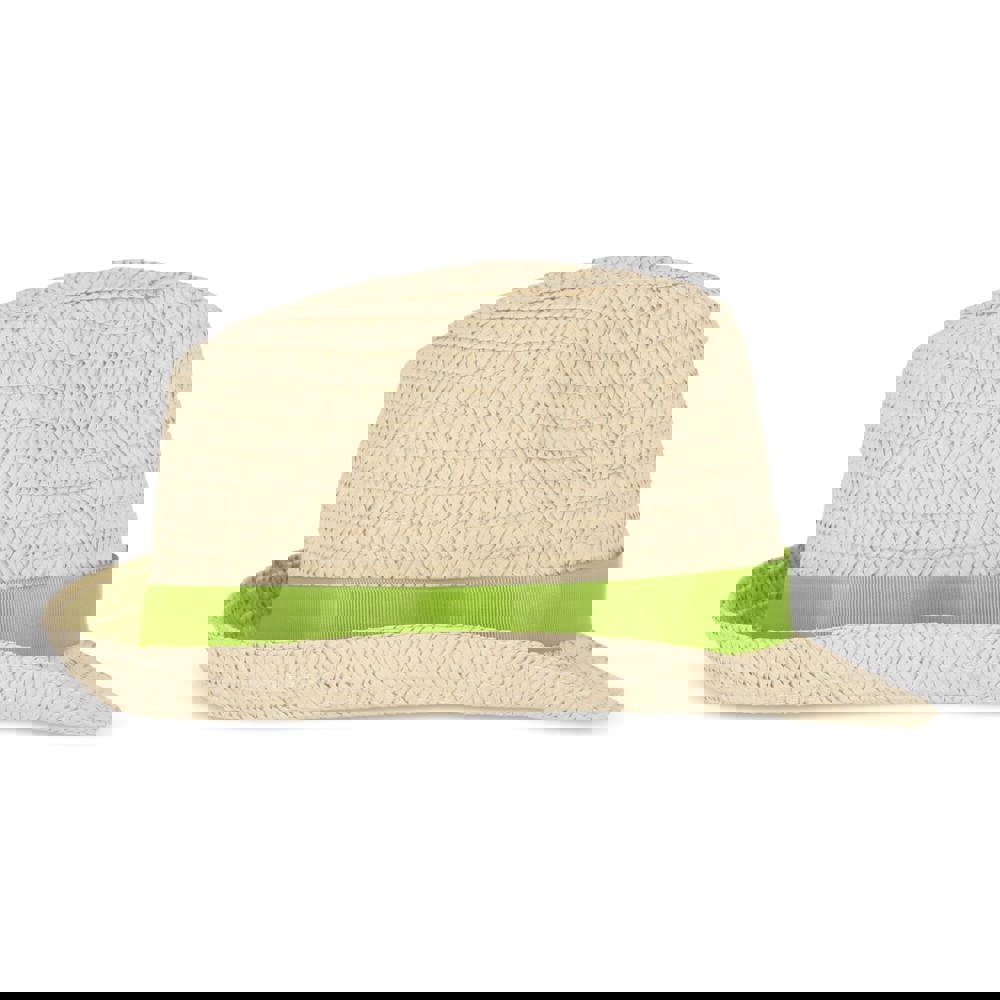 Pflanzlicher Strohhut mit farbigem Band