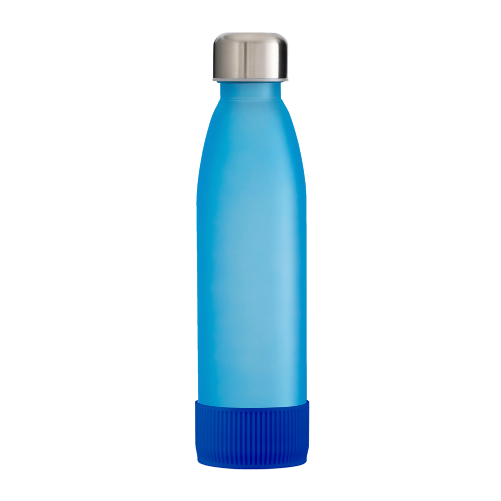 Trinkflasche GLASS - blau, silber, cyan
