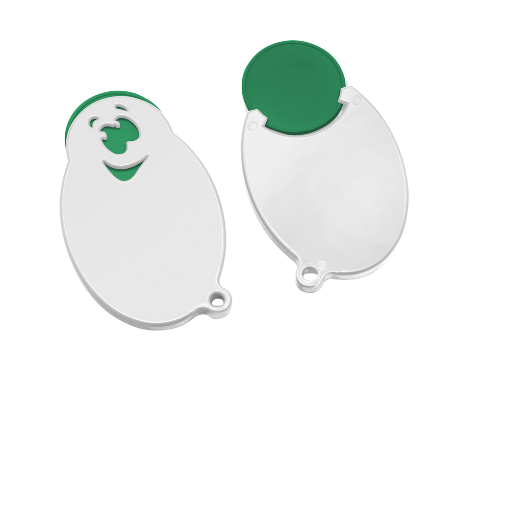 Chiphalter mit 1€-Chip "Gesicht" - Grün/Weiß