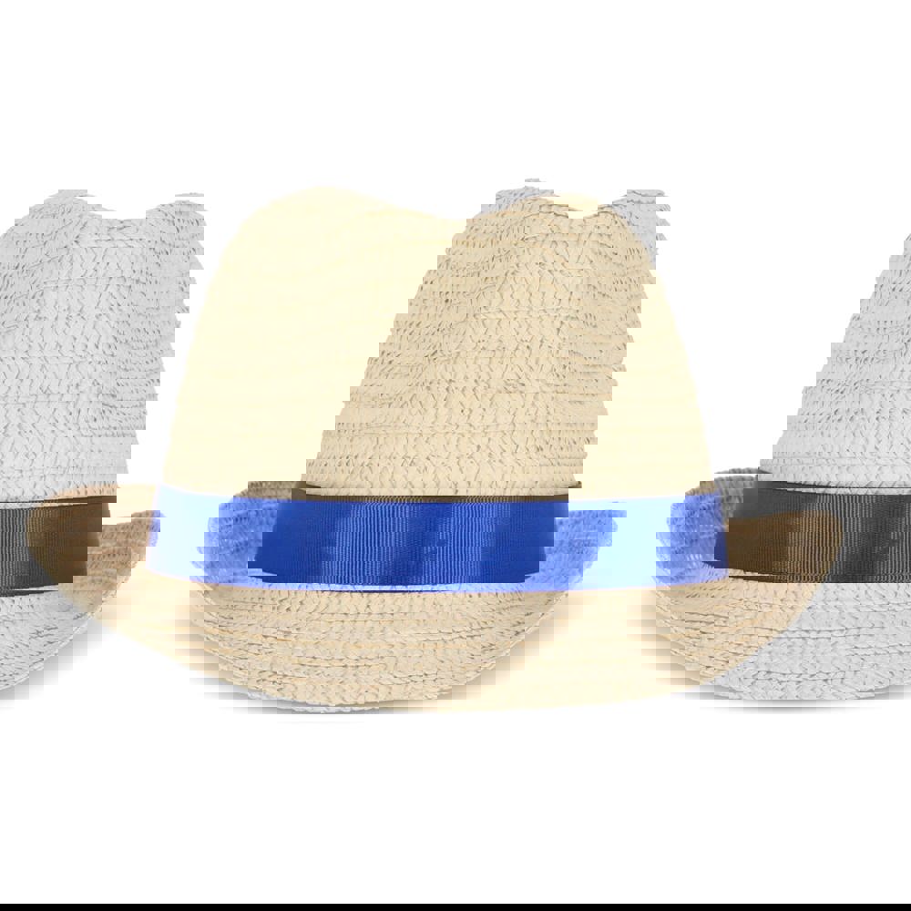 Pflanzlicher Strohhut mit farbigem Band