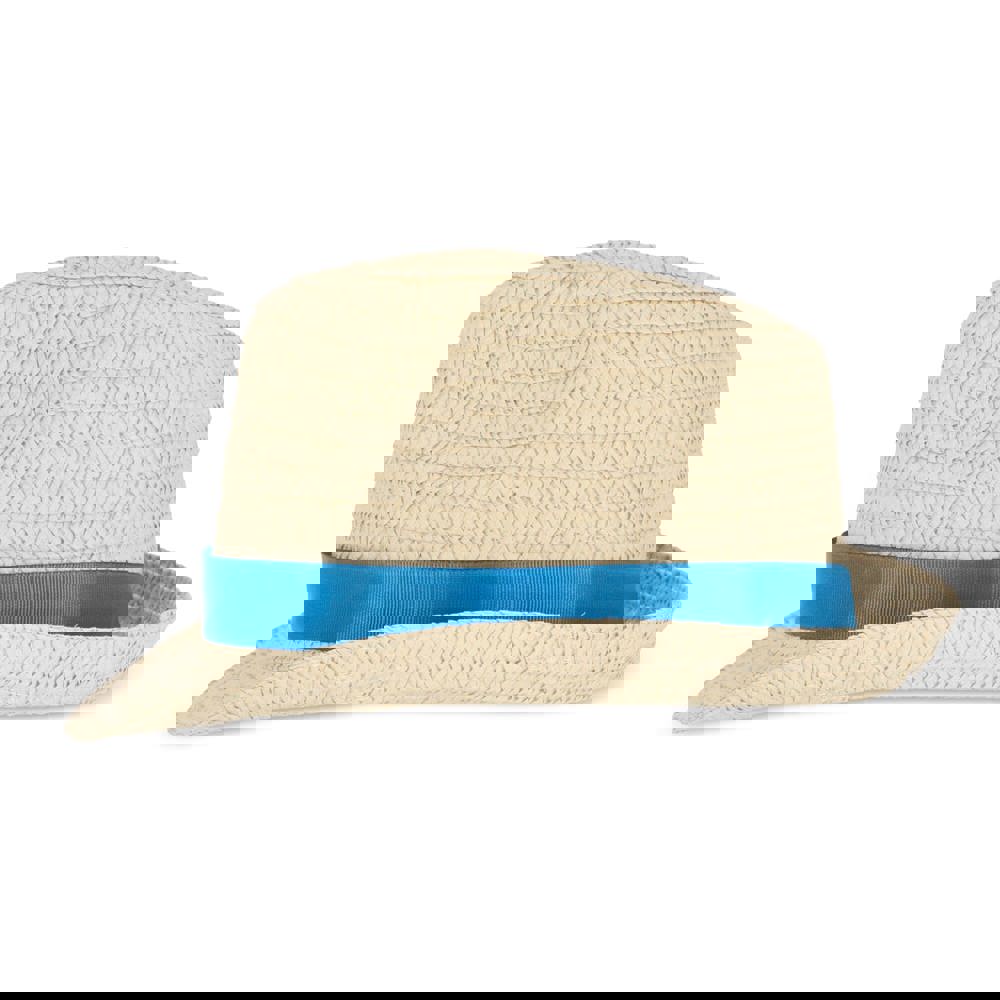 Pflanzlicher Strohhut mit farbigem Band