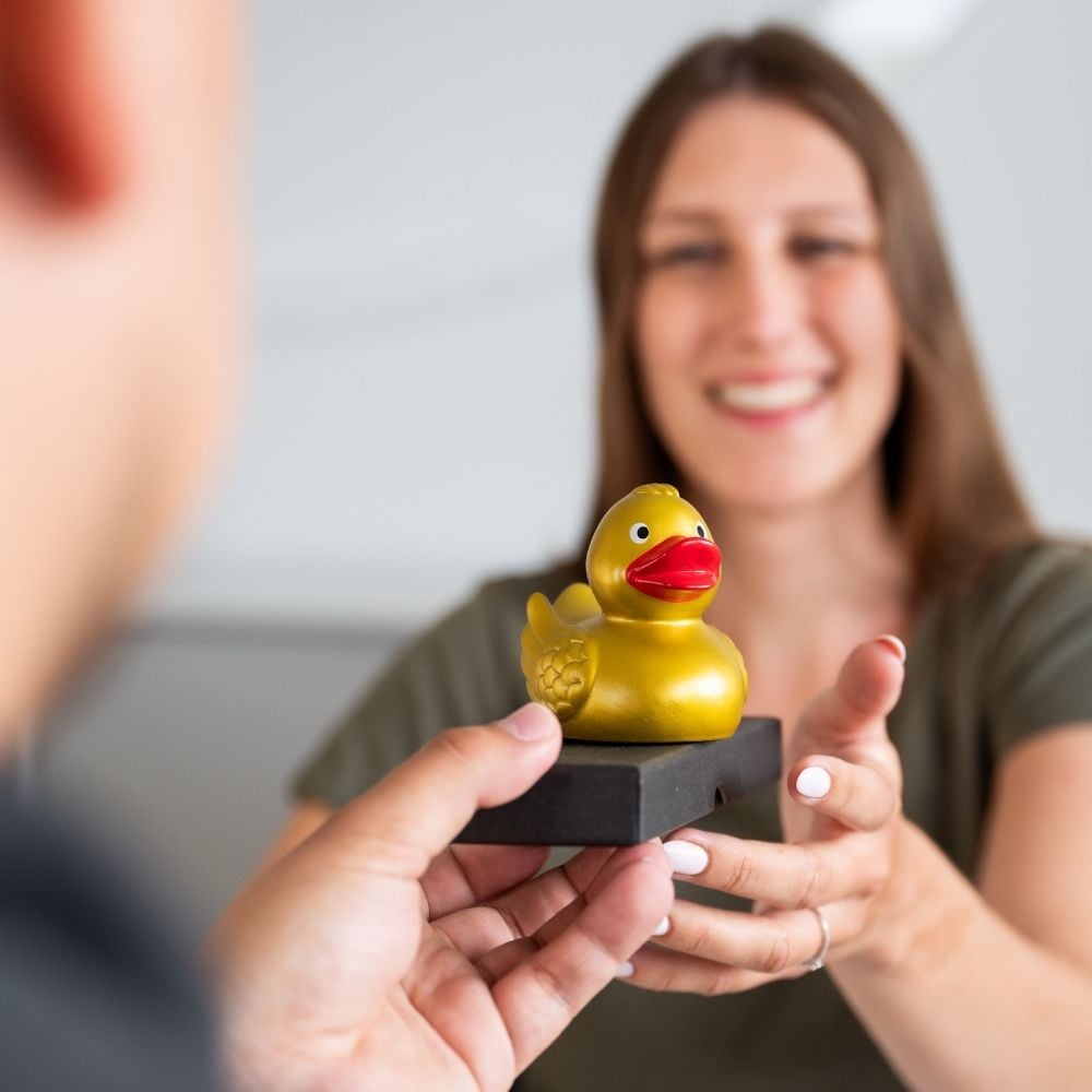 Quietsche-Ente, gold, 7,5 cm