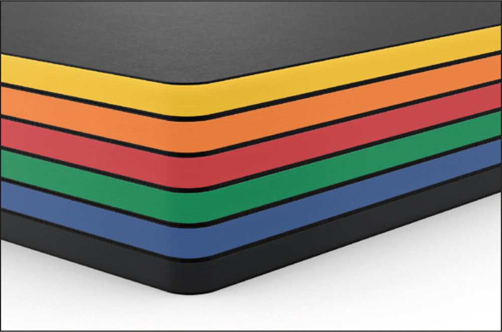 Notizbuch Tablet-Book, A4, Winkelkaro, mittelblau, Prägung