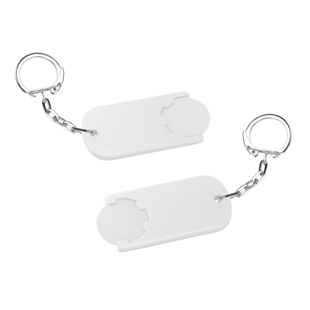 Chiphalter mit 1€-Chip "Alpha" - Weiß/Weiß