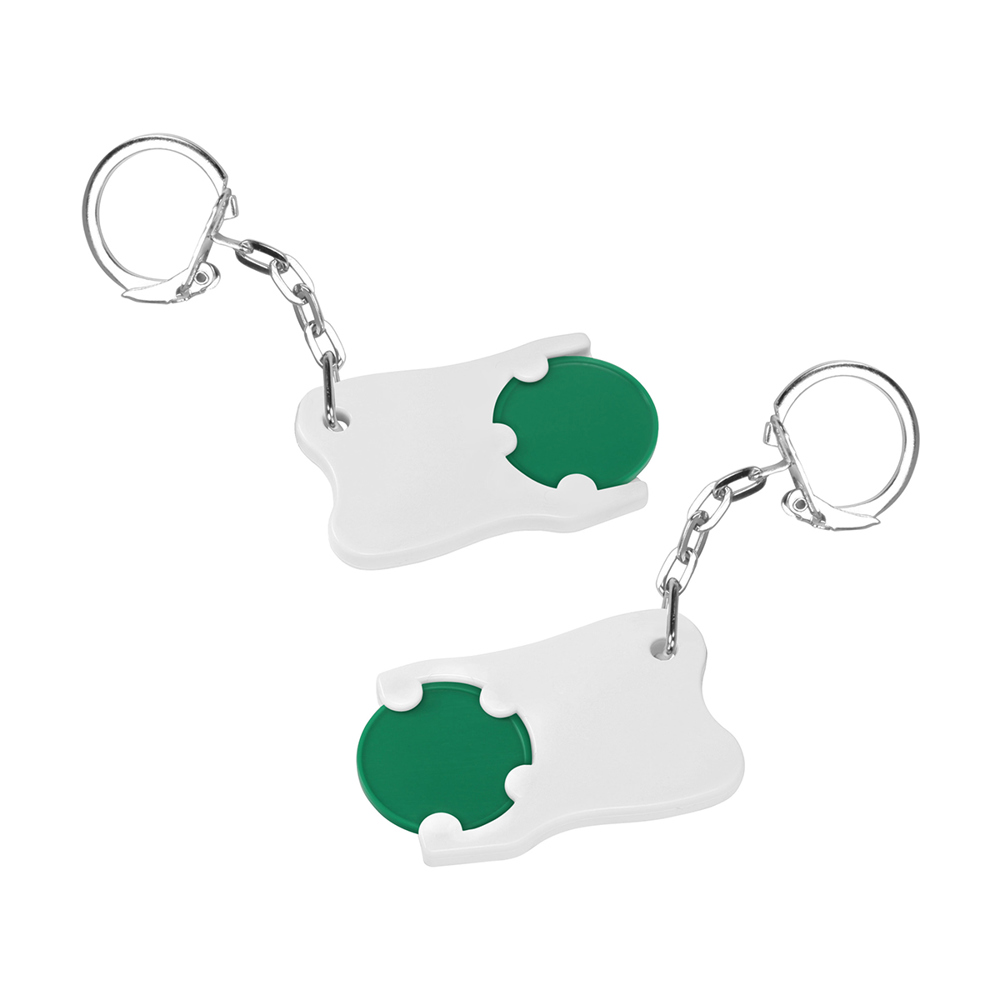 Chiphalter mit 1€-Chip "Zahn" - Grün/Weiß