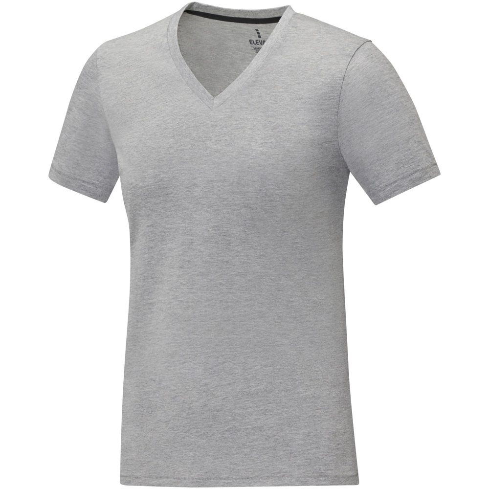 Somoto T-Shirt mit V-Ausschnitt für Damen - heather grau