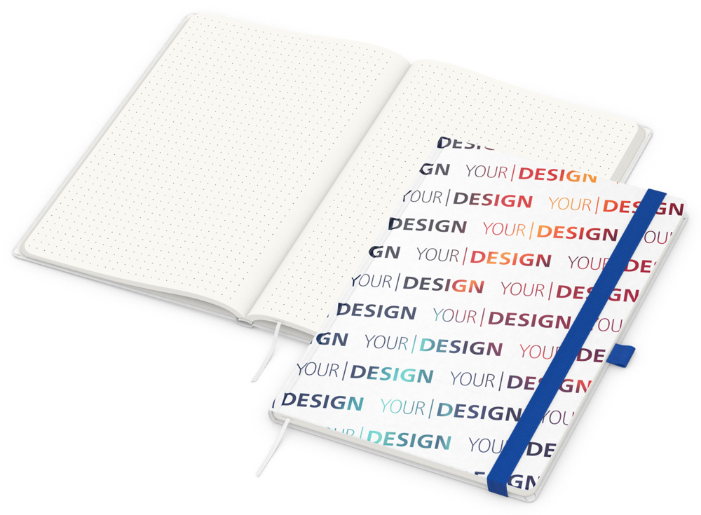 Notizbuch Match-Book RECYCLING, A4, Punktraster, Naturpapier, mittelblau