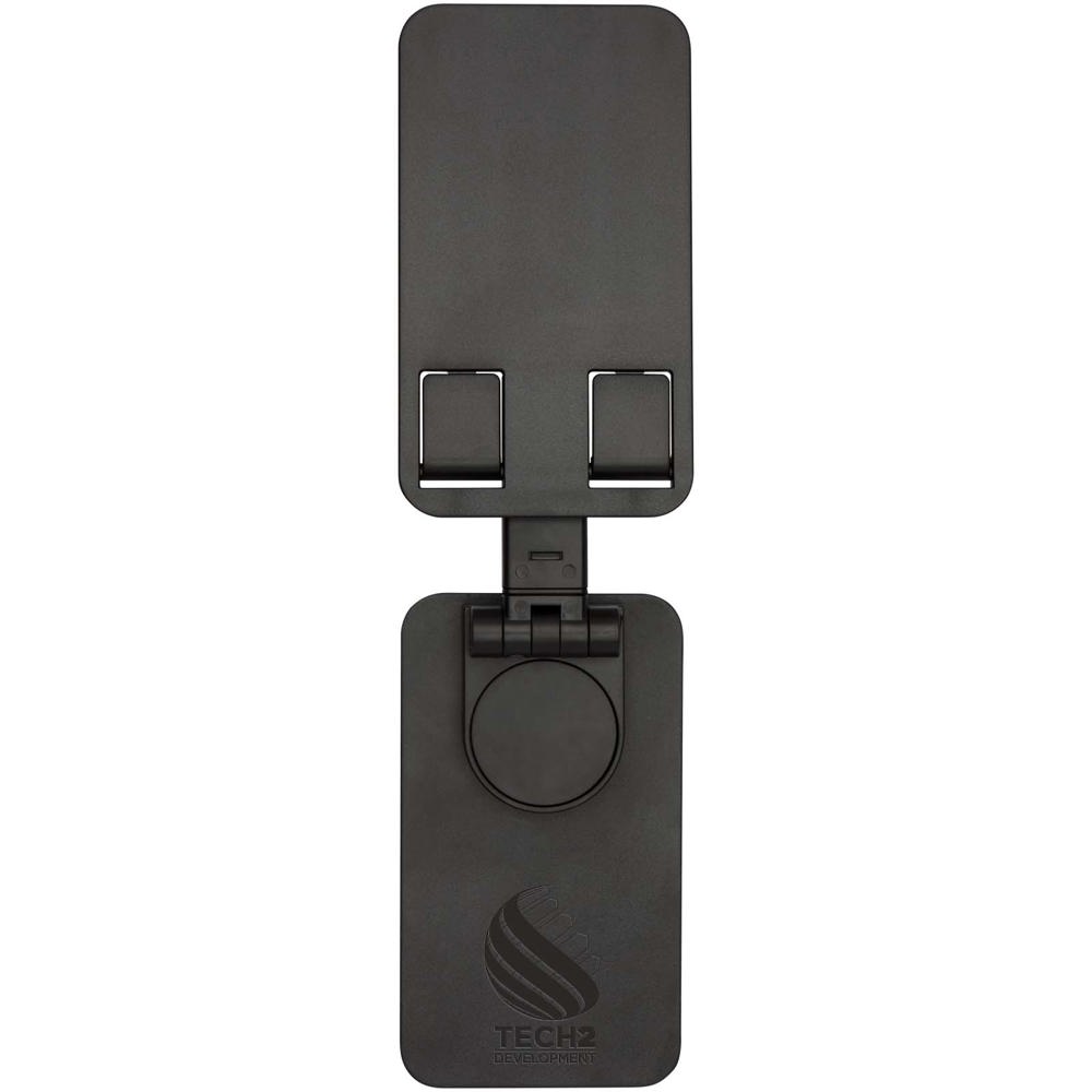 Alhena Klappbare Smartphonehalterung aus recyceltem Kunststoff mit Metallständer für den Schreibtisch