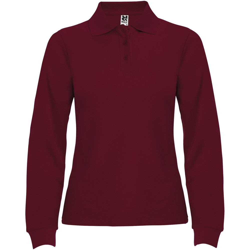 Estrella Langarm Poloshirt für Damen - granatrot