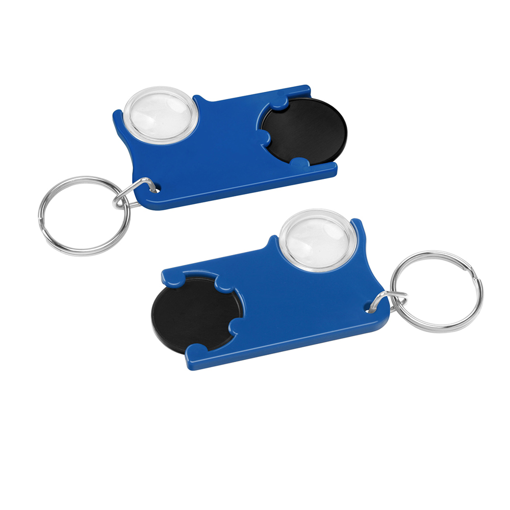 Chiphalter mit 1€-Chip und Lupe - Schwarz/Blau