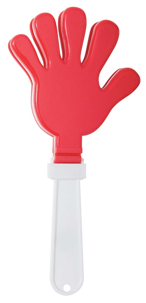 Klapperhand - Weiß/Rot