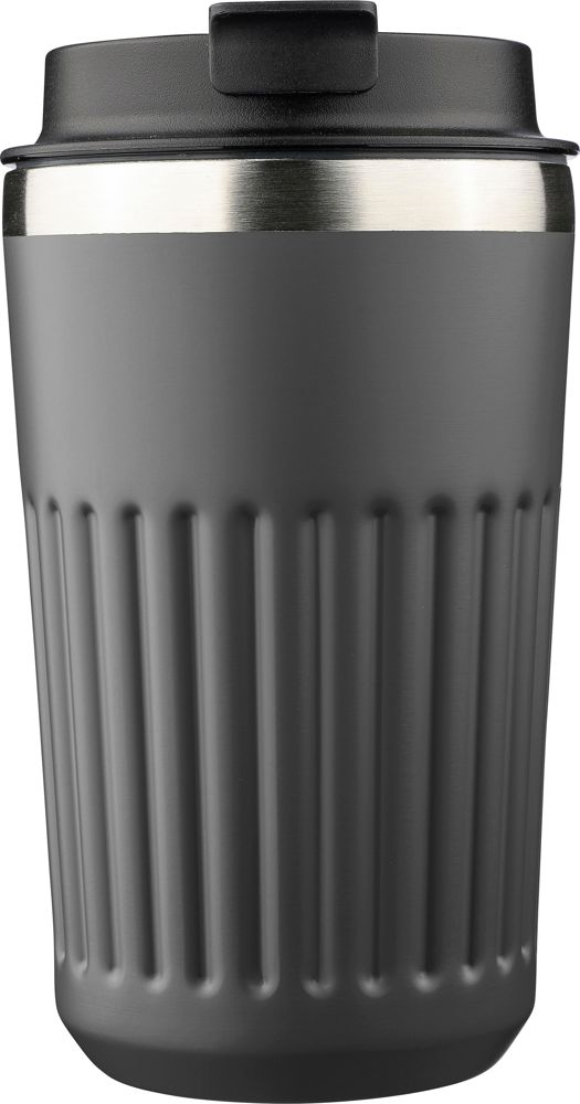 Recycelter Edelstahl-Reisebecher (400 ml) Chiara - Grau