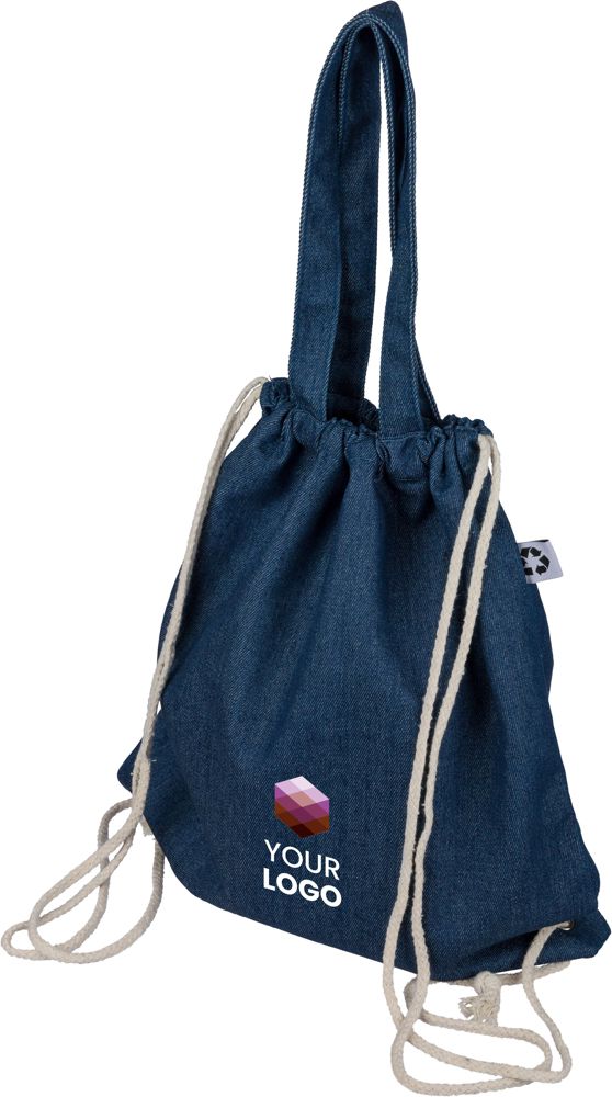 Recycelte Denim-Kordeltasche Dex