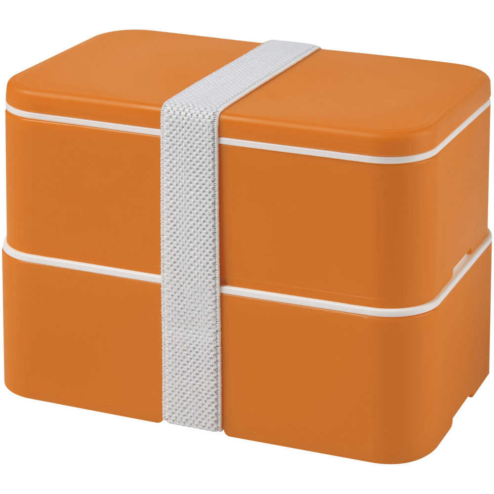 MIYO 700+700 ml Doppel-Lunchbox - orange, orange, weiss