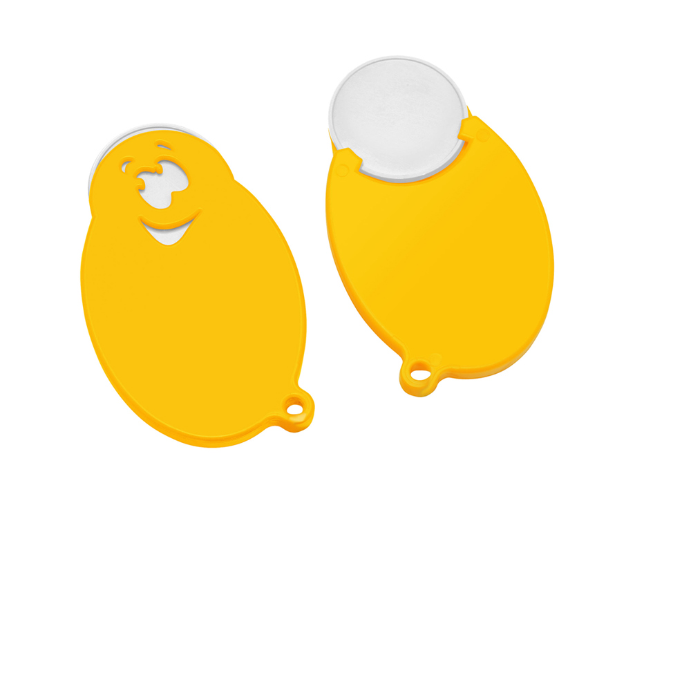 Chiphalter mit 1€-Chip "Gesicht" - weiß/gelb