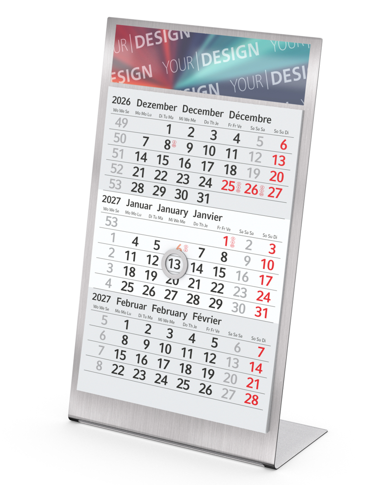 Tischkalender Desktop 3 Steel, 2 Jahre