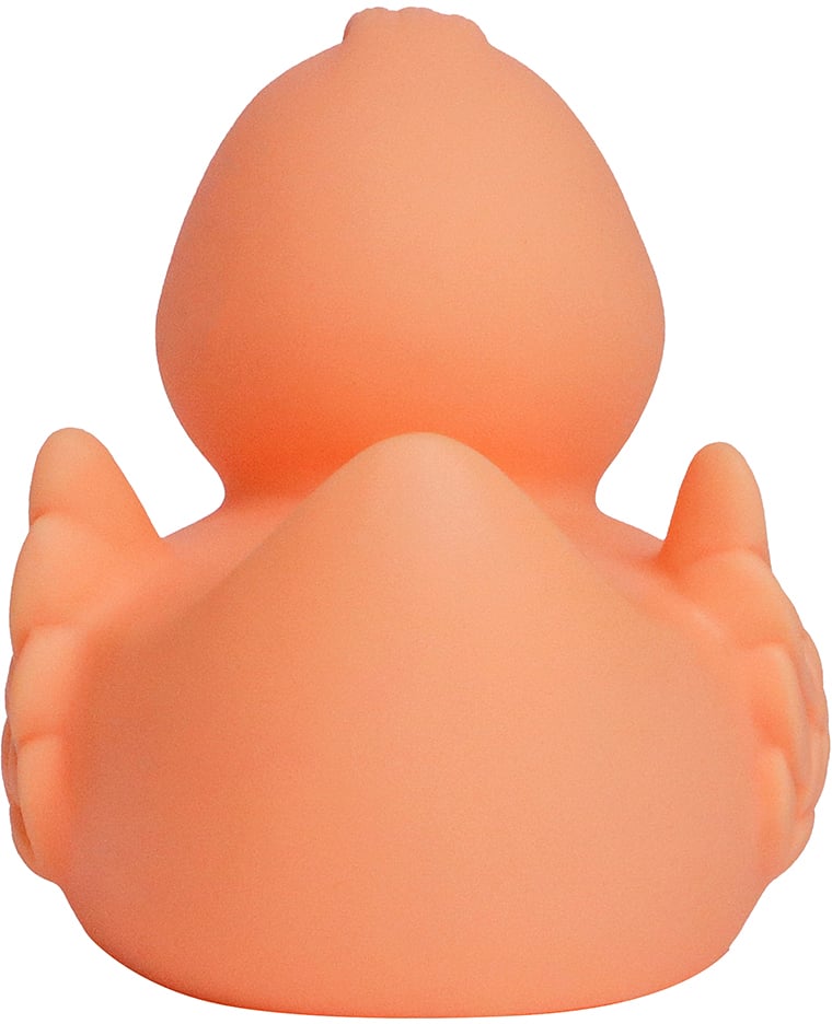 Quietsche-Ente, pastellorange, 7,5 cm