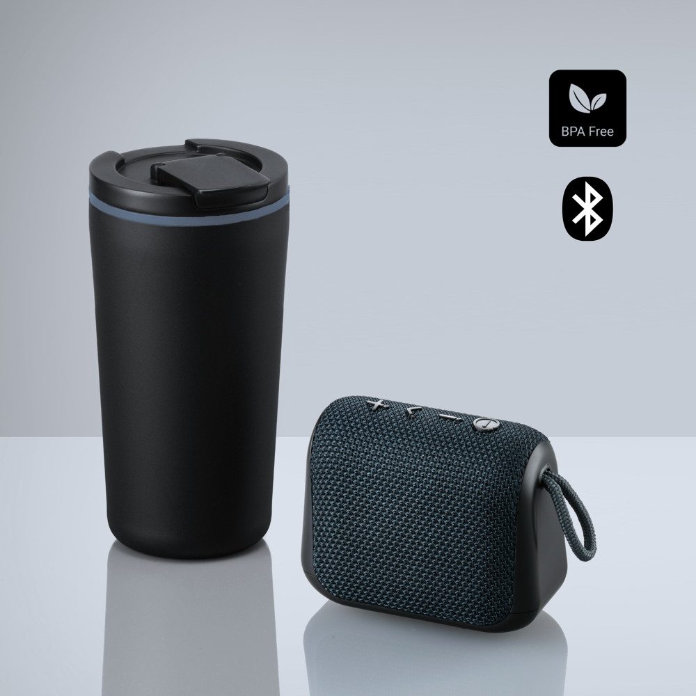 Everyday Set: Kaffeebecher 370 ml und kabelloser Lautsprecher - Grau