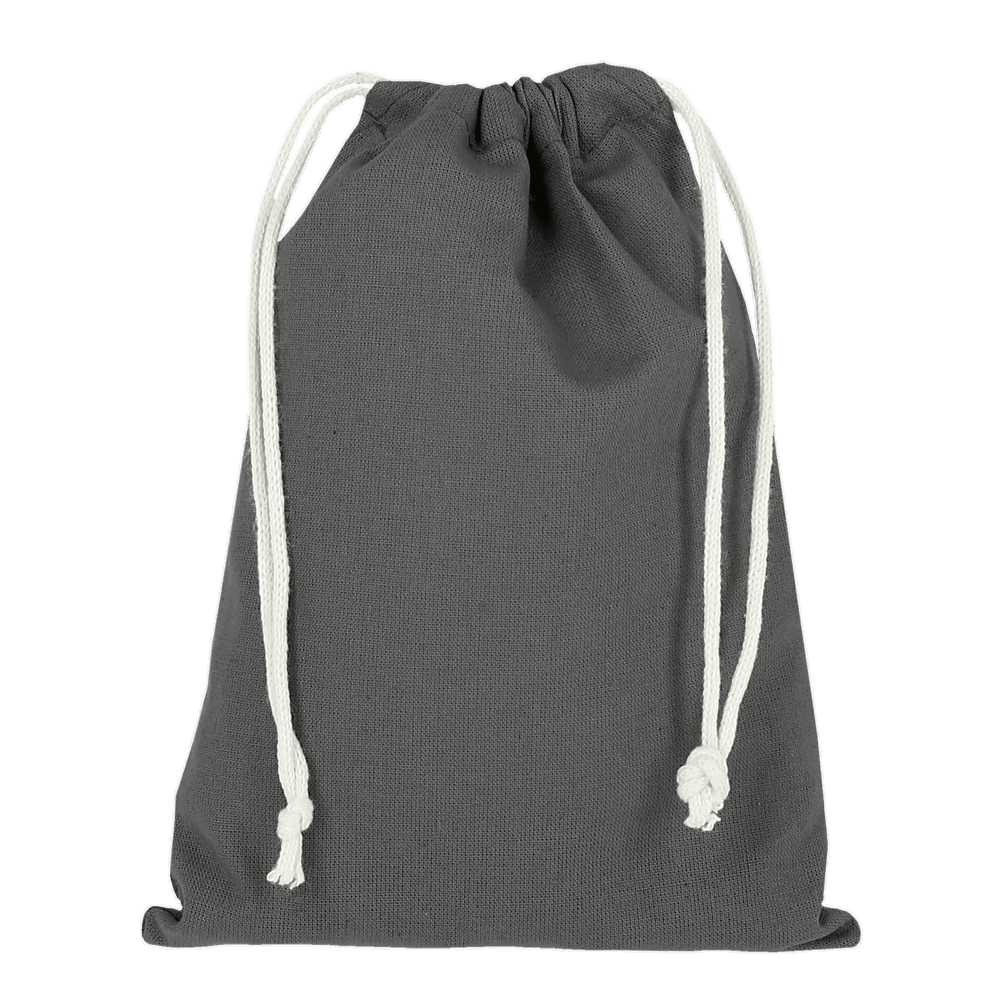 Baumwoll-Zuziehbeutel, OEKO-TEX®, 15 x 20 cm, ca. 140 g/m² - stahlgrau